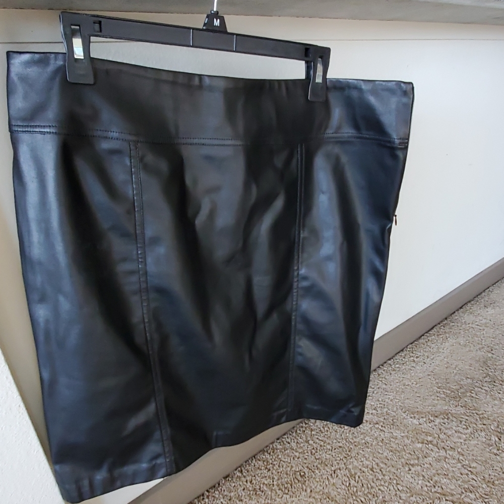 Black leather skirt